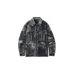 Alexander Wang Oversized Shirt Jacket Trompe Loeil Leather Effect Grey - NWT
